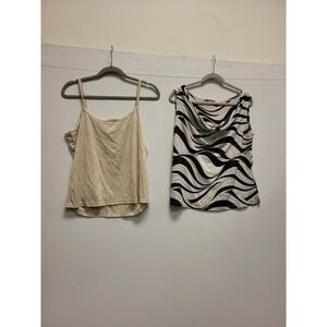 Jazzie Heart Tank Top Bundle Women 3X Plus Size Sleeveless Blouse Lot Cream